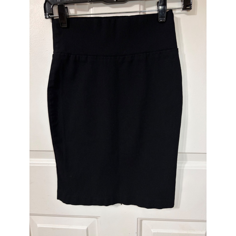 Windsor | Ribbed High Waisted Pencil Skirt | Small || Black|